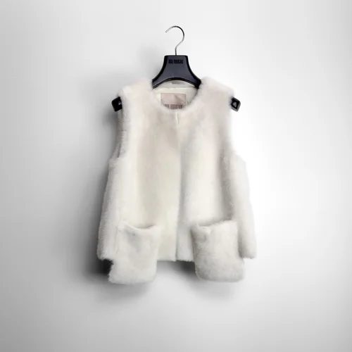 karl donoghue Cashmere Touch Shearling Pocket Gilet