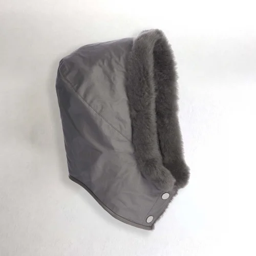 karl donoghue Cashmere Touch Shearling & Showerproof Cotton Reversible Hood