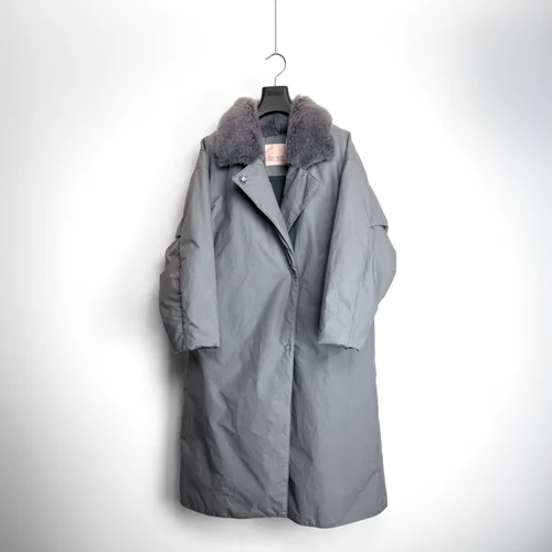 karl donoghue Compact Cotton & Cashmere Shearling Padded Coat