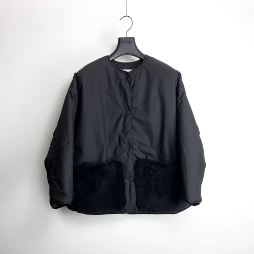 karl donoghue Compact Cotton & Cashmere Shearling Padded Jacket