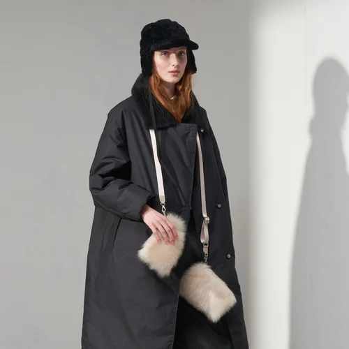 Karl Donoghue Foxylamb Shearling Fingerless Mittens With Detachable Strap