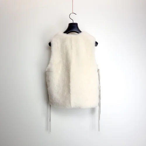 Karl Donoghue Cashmere Shearling Tie Gilet