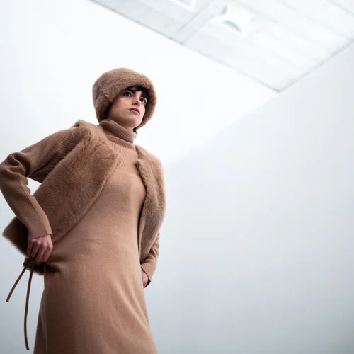 Karl Donoghue Cashmere Shearling Tie Gilet