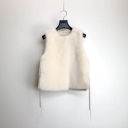 karl donoghue Cashmere Shearling Tie Gilet