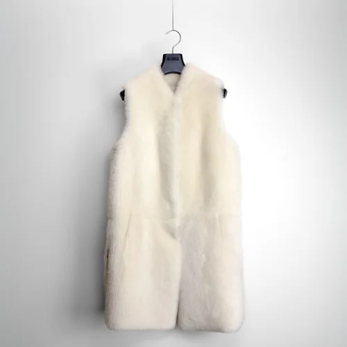 karl donoghue Cashmere Touch Shearling Long Gilet