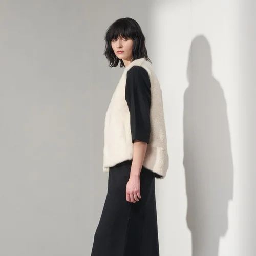 Karl Donoghue Cashmere Touch Shearling Wave Gilet