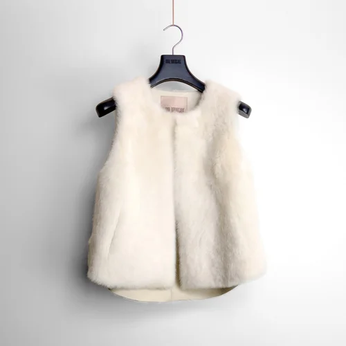 karl donoghue Cashmere Touch Shearling Wave Gilet
