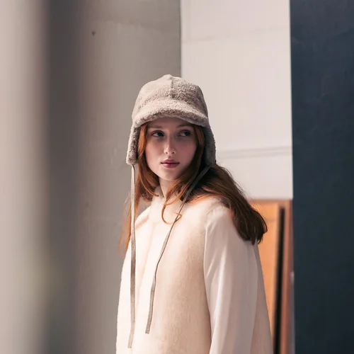 Karl Donoghue Chenille Shearling Aviator Cap