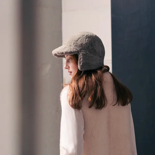 Karl Donoghue Chenille Shearling Aviator Cap