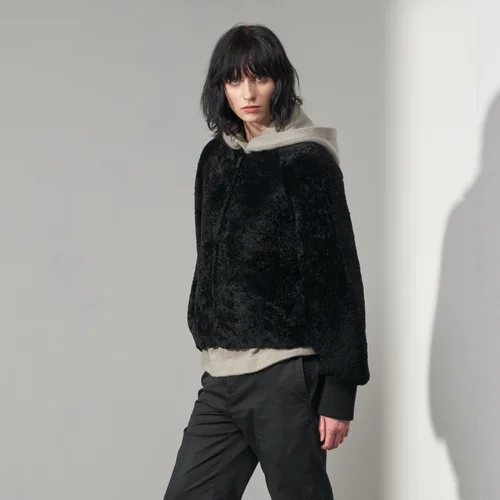 Karl Donoghue Chenille Shearling Blouson Jacket