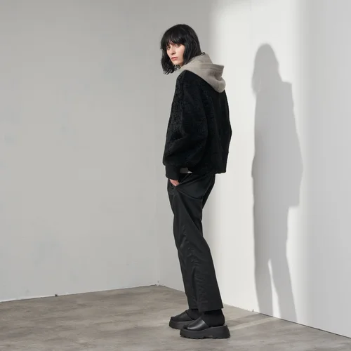 Karl Donoghue Chenille Shearling Blouson Jacket