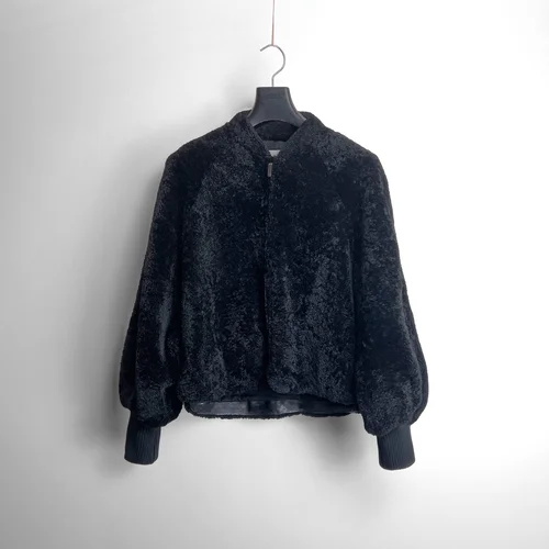karl donoghue Chenille Shearling Blouson Jacket