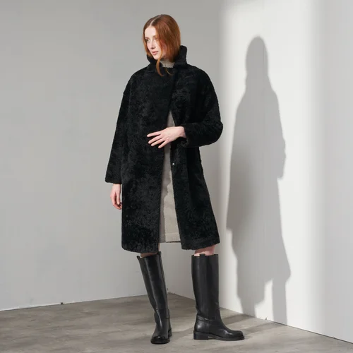 Karl Donoghue Chenille Shearling Classic Coat