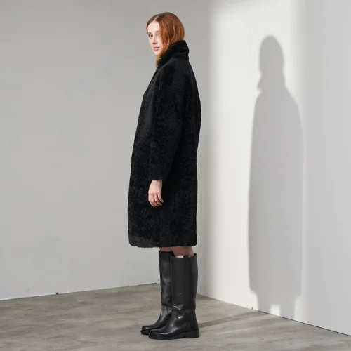 Karl Donoghue Chenille Shearling Classic Coat