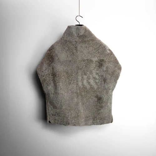 Karl Donoghue Chenille Shearling Funnel Neck Cape