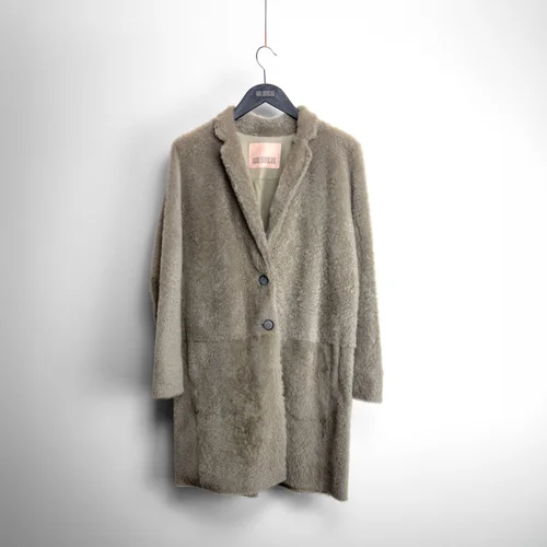 Karl Donoghue Feather Shearling Crombie Coat