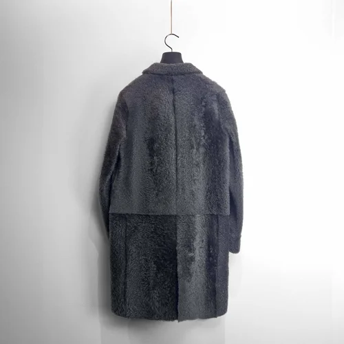 Karl Donoghue Feather Shearling Crombie Coat