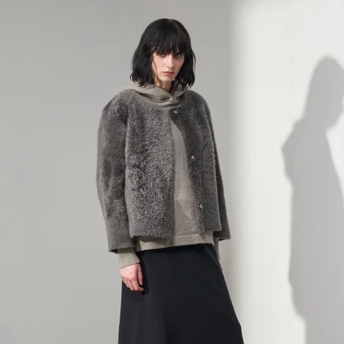Karl Donoghue Feather Shearling Neat Jacket