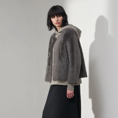 Karl Donoghue Feather Shearling Neat Jacket
