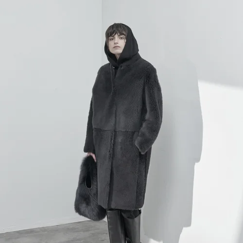 Karl Donoghue Shearling Cocoon Coat
