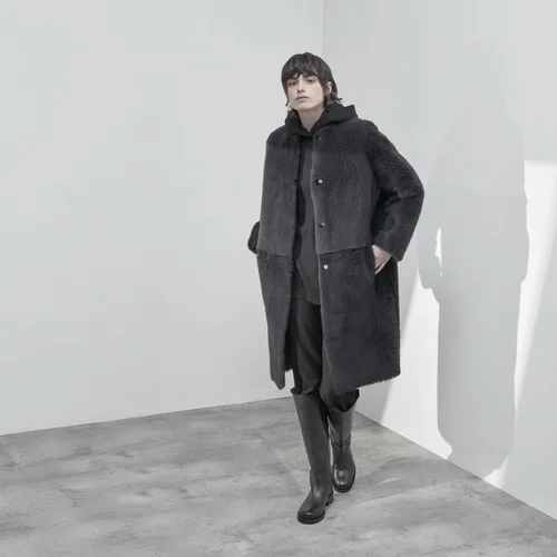 Karl Donoghue Shearling Cocoon Coat