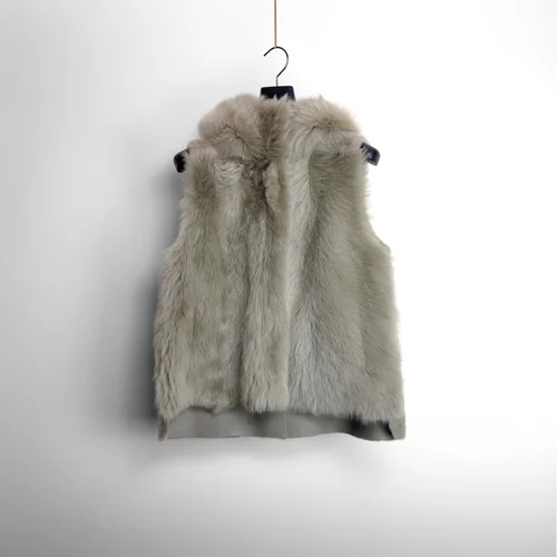 karl donoghue Toscana and Feather Shearling Hooded Gilet