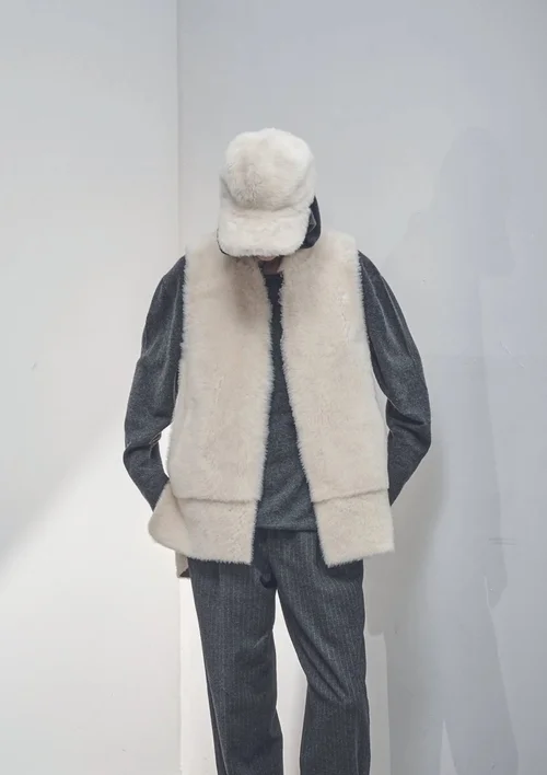Karl Donoghue Toscana And Feather Shearling Midi Gilet