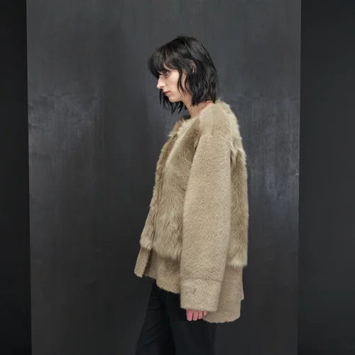 Karl Donoghue Toscana And Feather Shearling Panelled Jacket