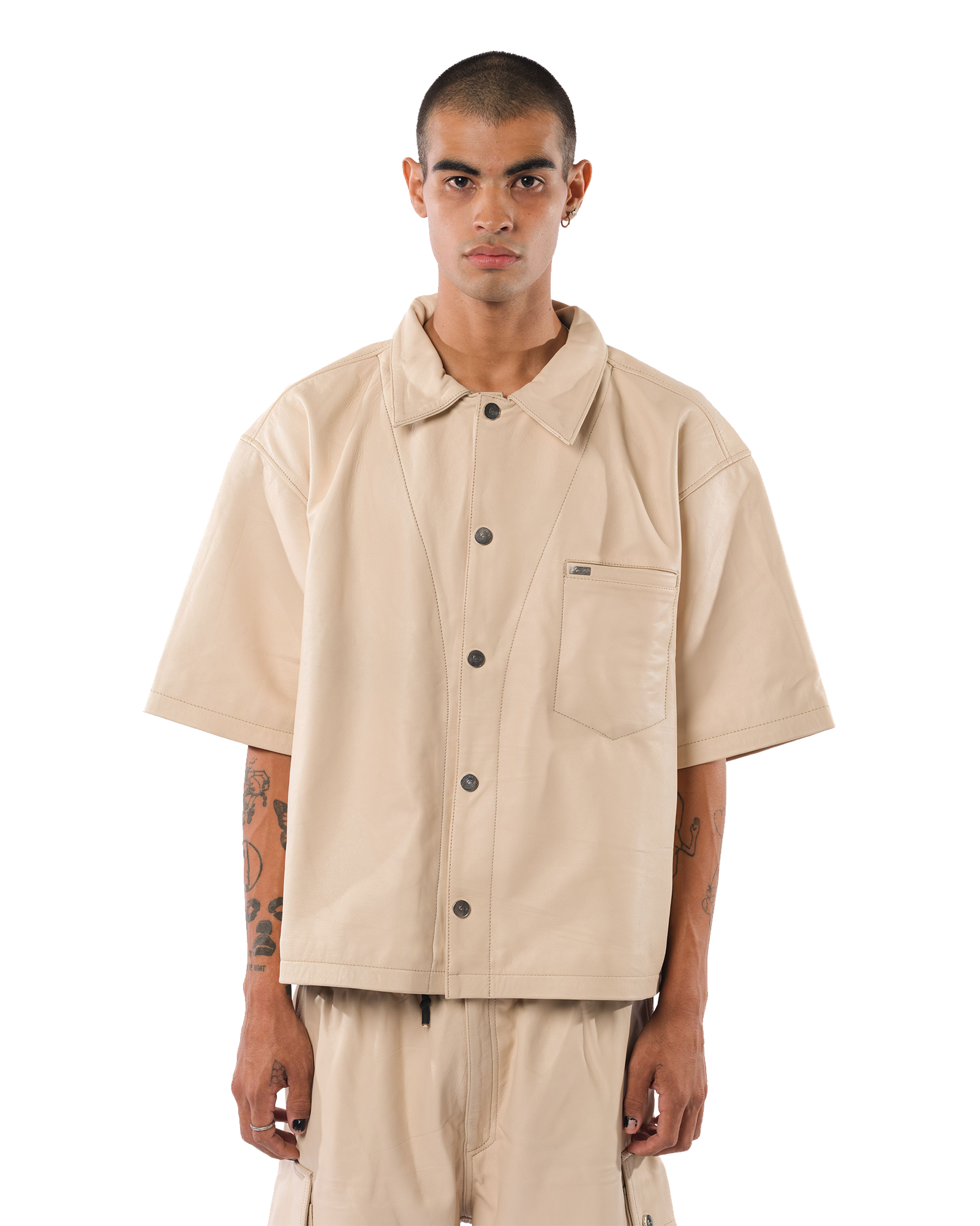 Karl Kani Ford Leather Shirt (Natural)