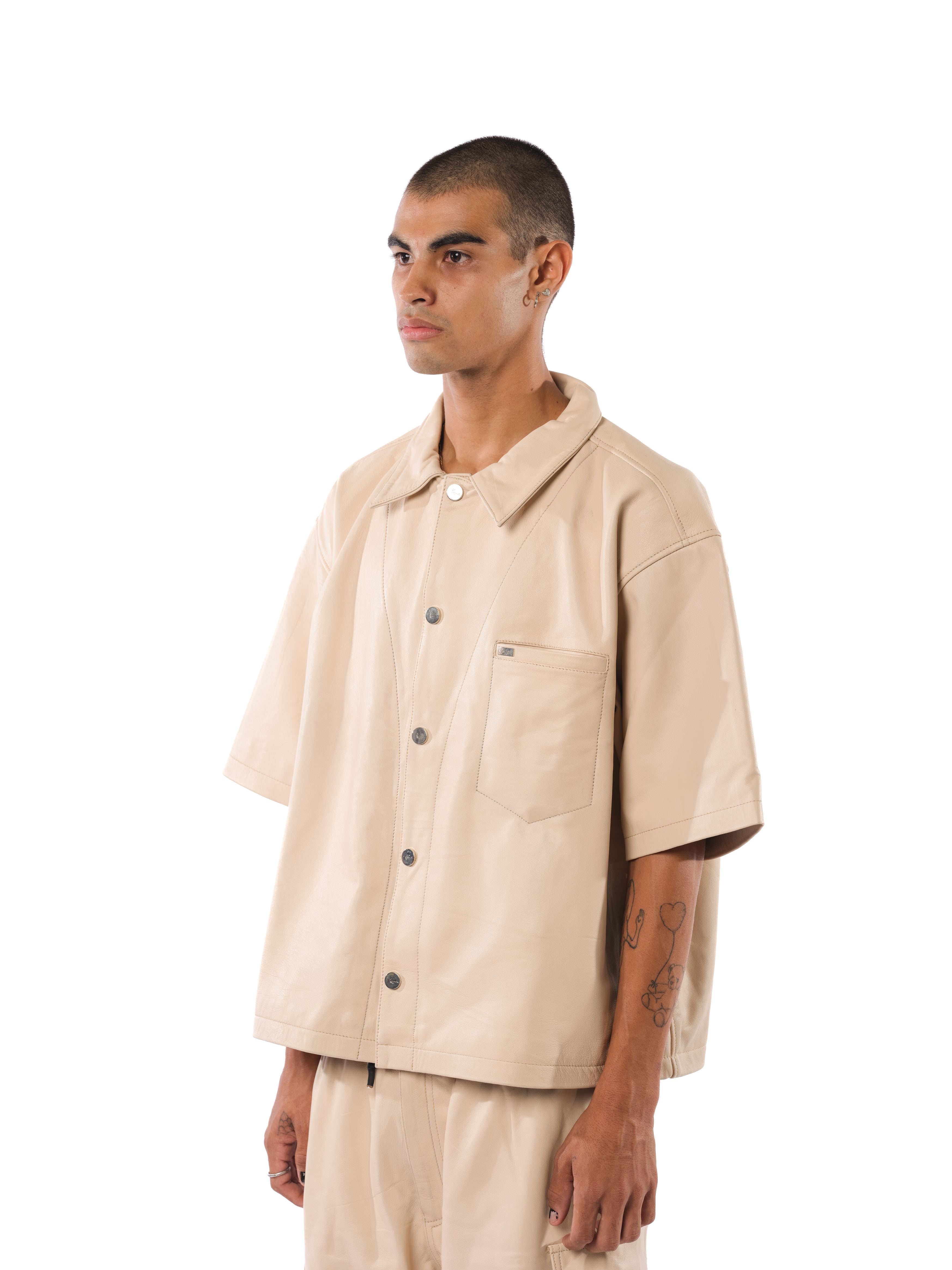 Karl Kani Ford Leather Shirt (Natural)