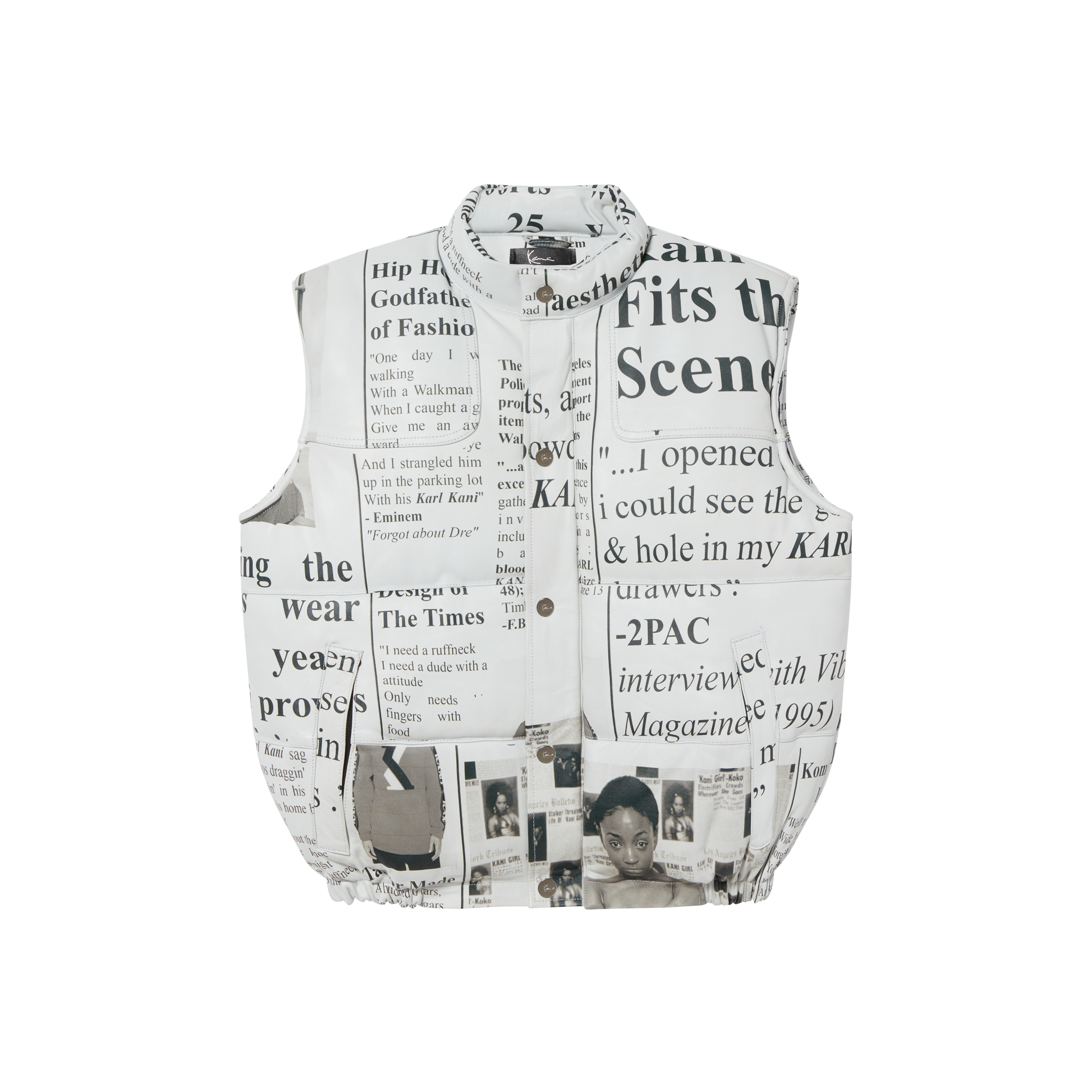 karl kani Harlan Leather Bubble Vest