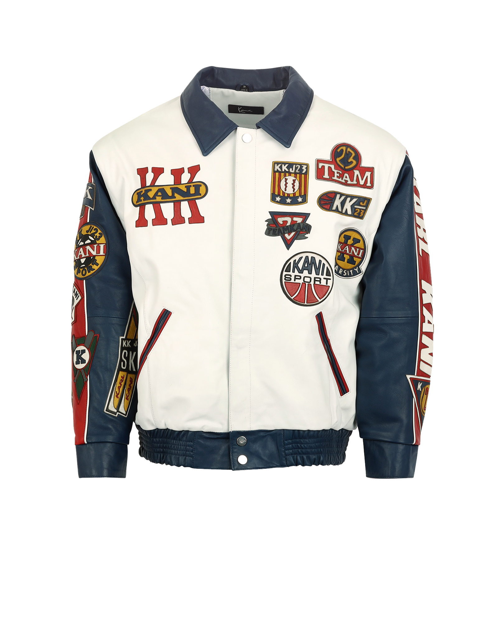 karl kani Leather Patch Jacket (White)
