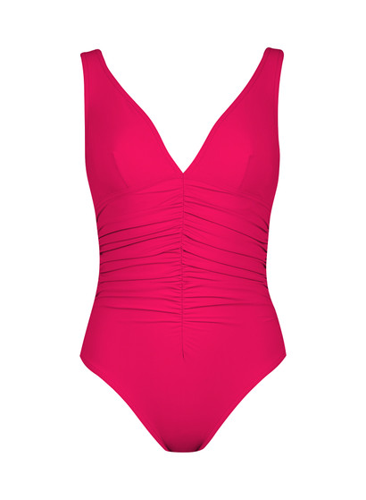 Karla Colletto Basics Ruched V-neck Underwire Tank