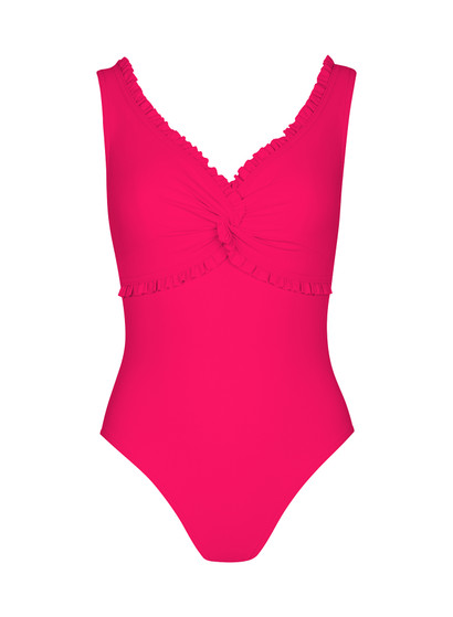 Karla Colletto Basics Ruffle V-neck Underwire Tank