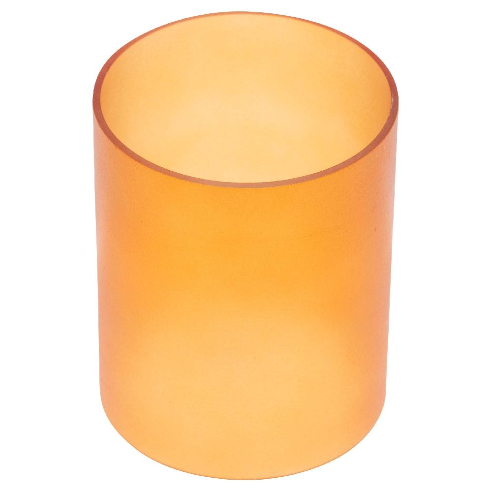 Karma Gifts Amber Hatched Metal Lantern W/ Frosted Glass