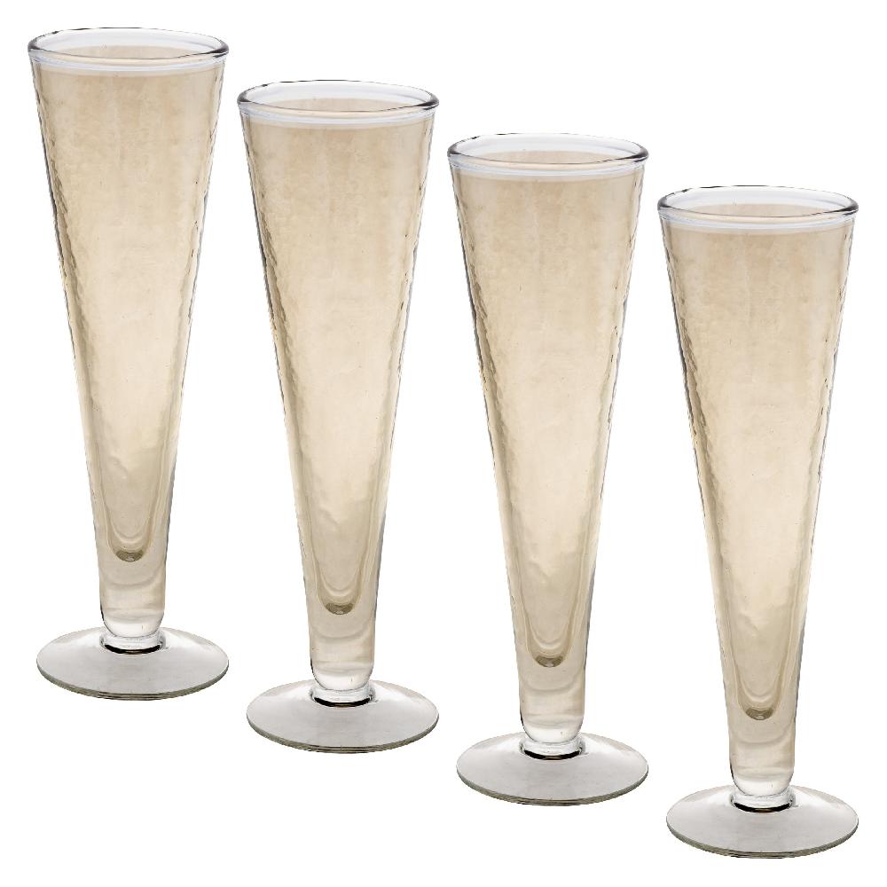 karma gifts Amber Set of 4 Catalina Champagne Flute Set