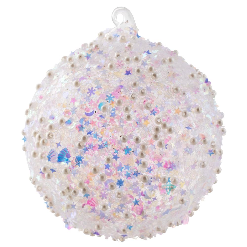 karma gifts Ball Iridescent Confetti Glass Clear Ornament