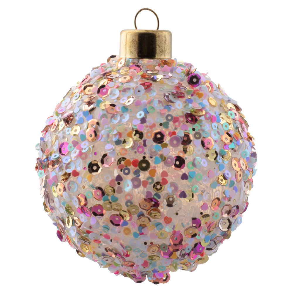 karma gifts Ball Sequin Confetti Glass Multi Ornament