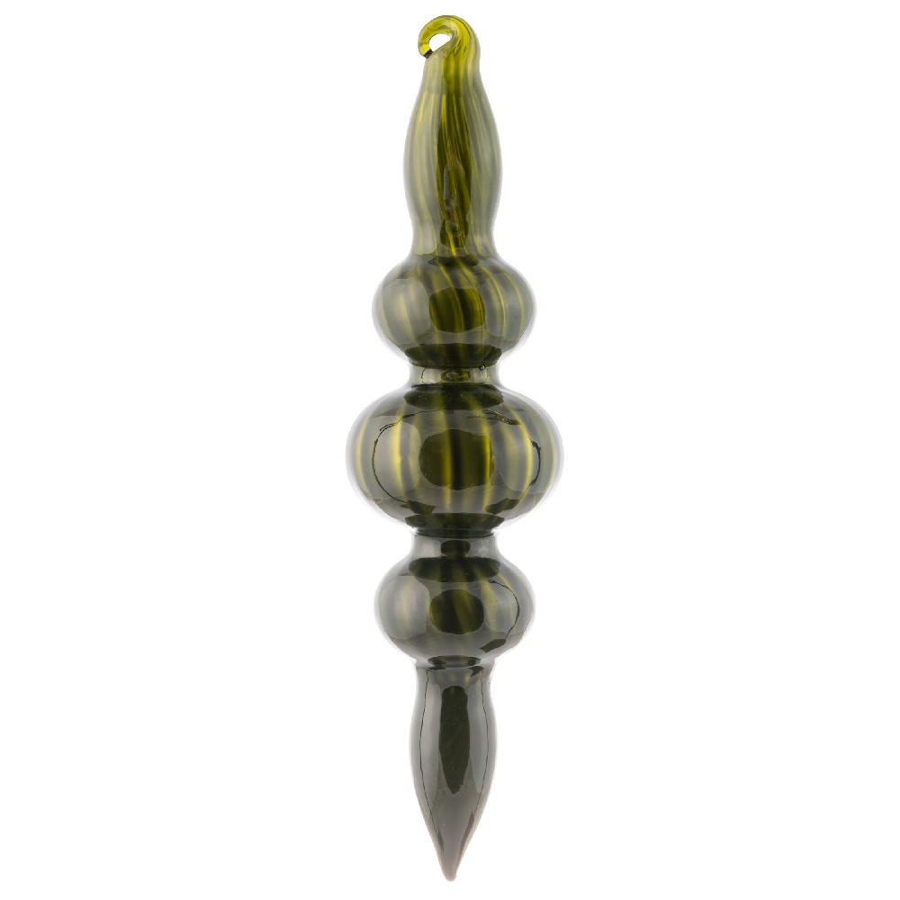 karma gifts Bauble Finial Shiny Fluted Sage Ornament