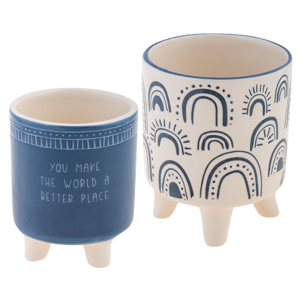 karma gifts Better Place Set of 2 Wax Resist Planters