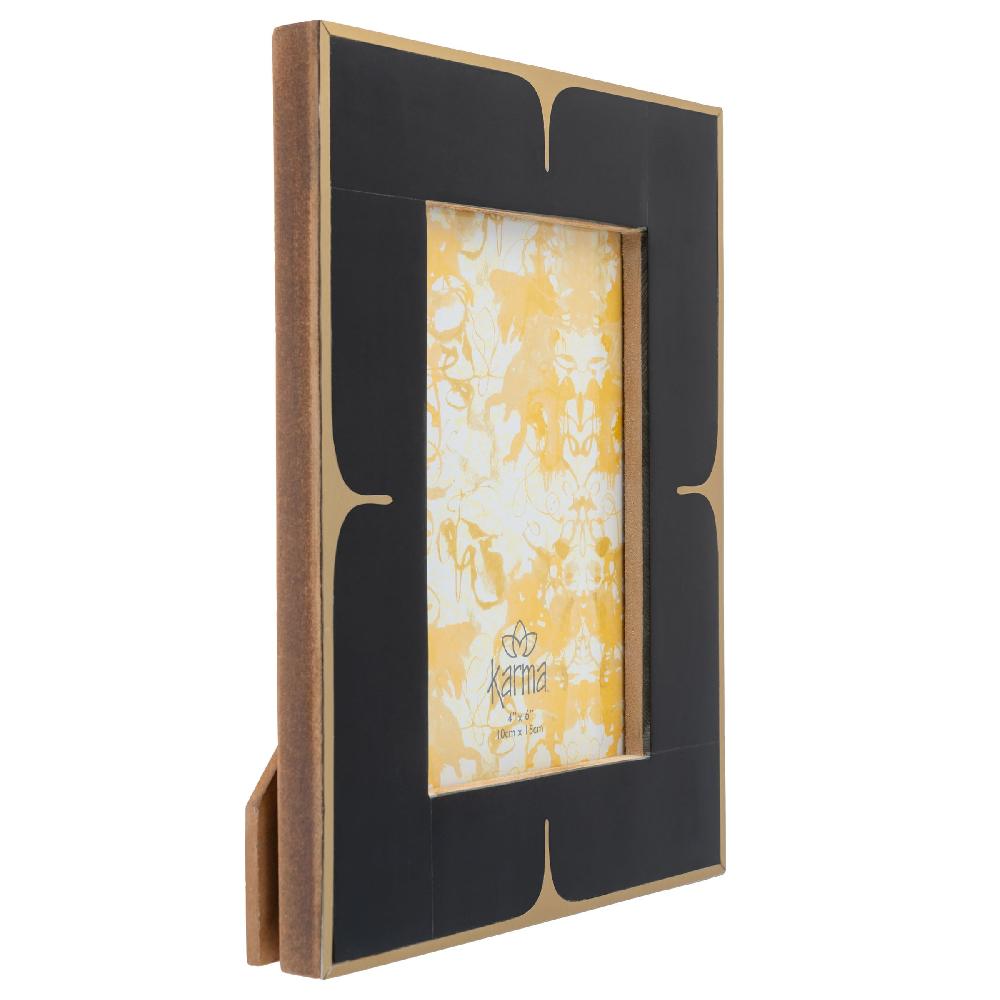 Karma Gifts Black And Gold Rectangle Resin And Brass Frame