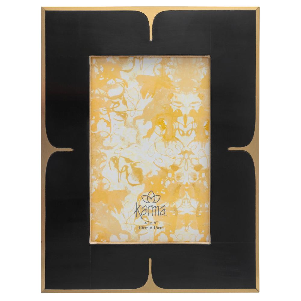 Karma Gifts Black And Gold Rectangle Resin And Brass Frame