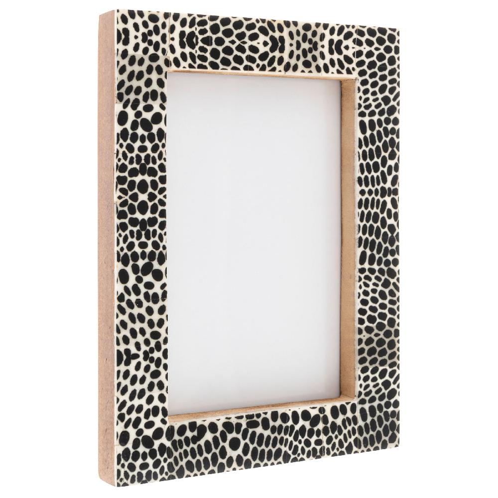 Karma Gifts Black Spotted Rectangle Natural Bone Picture Frame