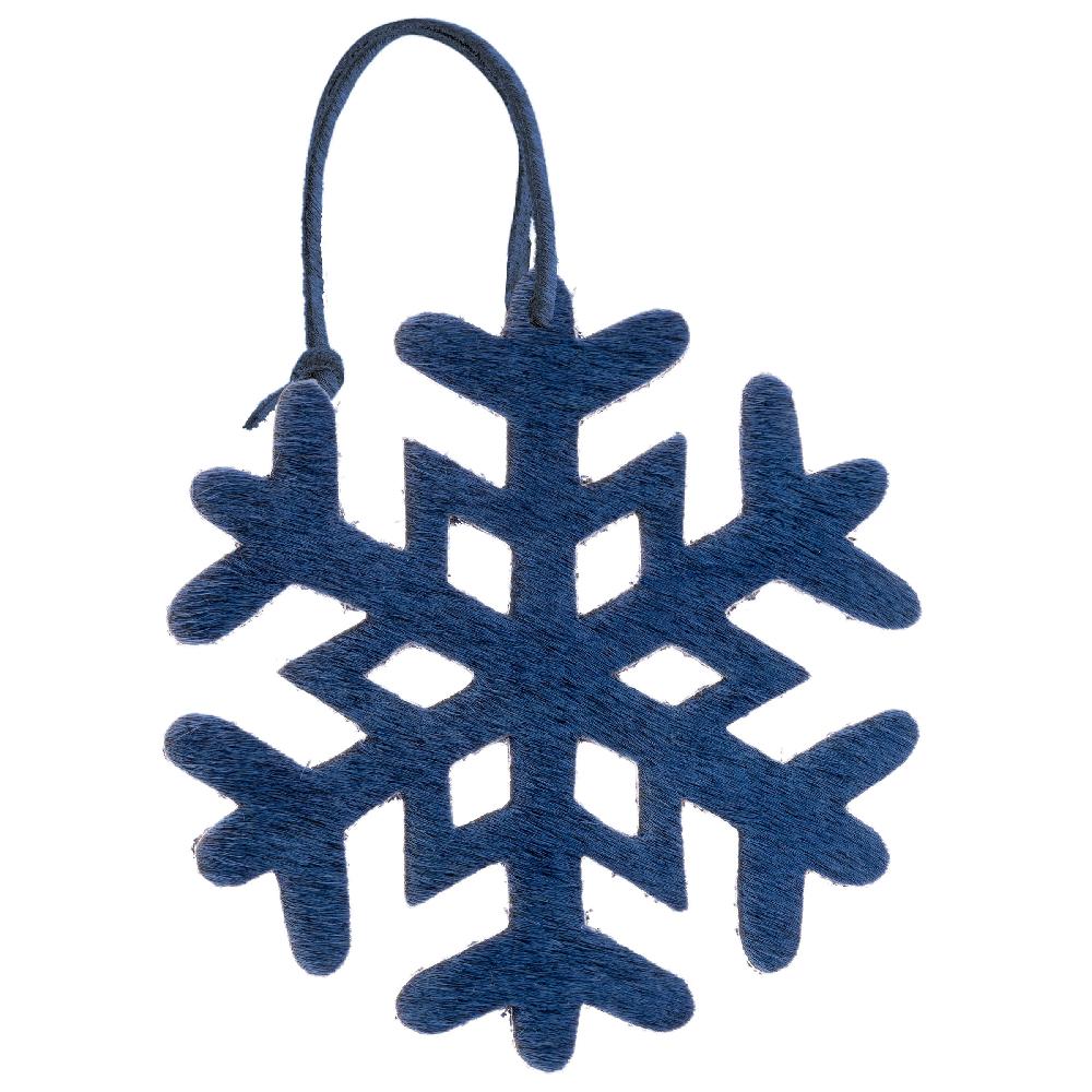 Karma Gifts Blue Cowhide Leather Snowflake Ornaments