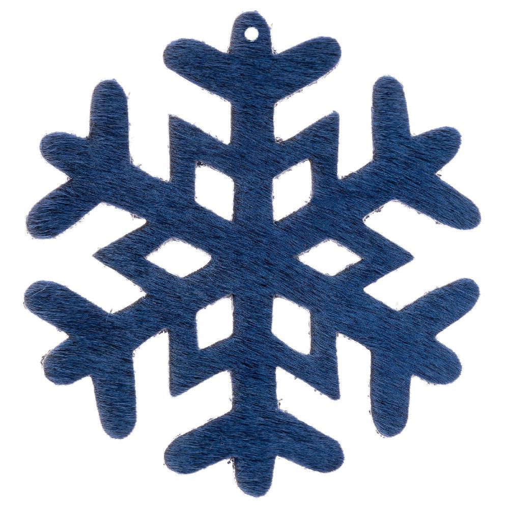 karma gifts Blue Cowhide Leather Snowflake Ornaments