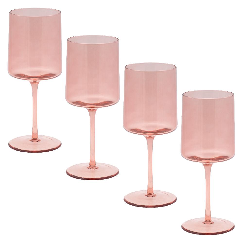 Karma Gifts Blush Set Of 4 Mid Century Wine Glasses