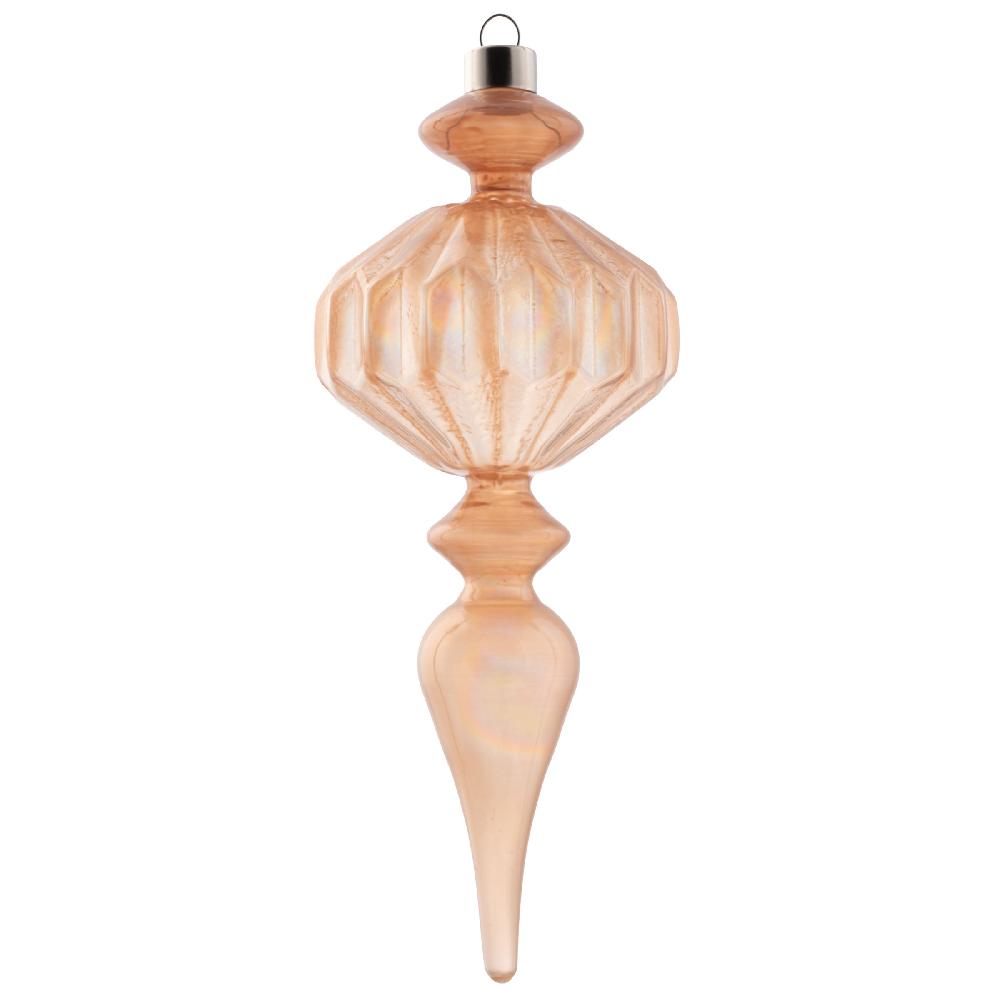 karma gifts Champagne Faceted Finial Glass Ornament