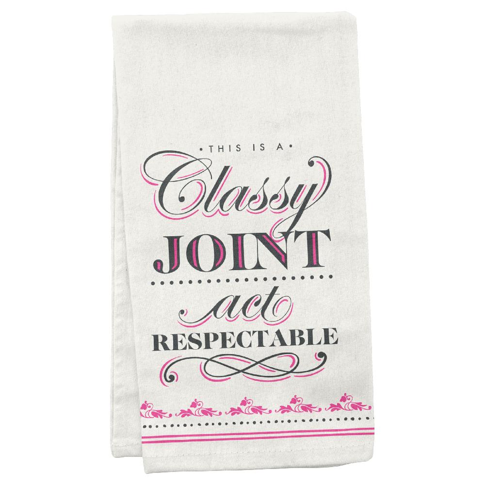 karma gifts Classy Joint Cheeky Flour Sack Tea Towels