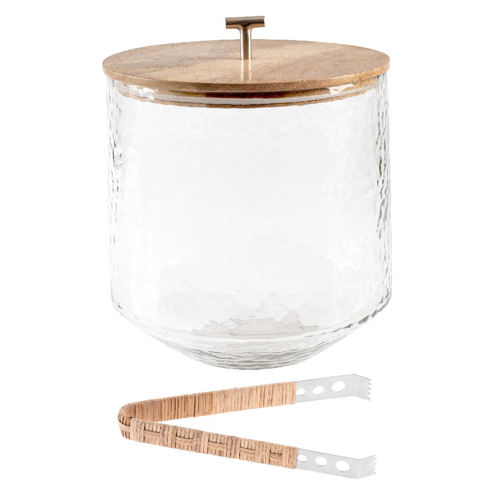 karma gifts Clear Catalina Ice Bucket With Raffia Tongs