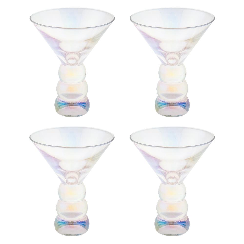 karma gifts Clear Iridescent Set Of 4 Lexi Collection Martini Glass Set